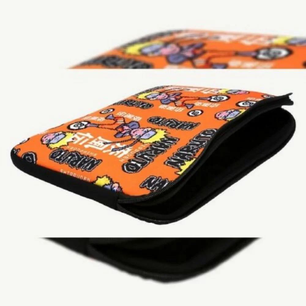 BIOWORLD NARUTO CHIBI SHIPPUDEN 8-BIT SPRITE LAPTOP SLEEVE MEN'S ALLOVER PRINT